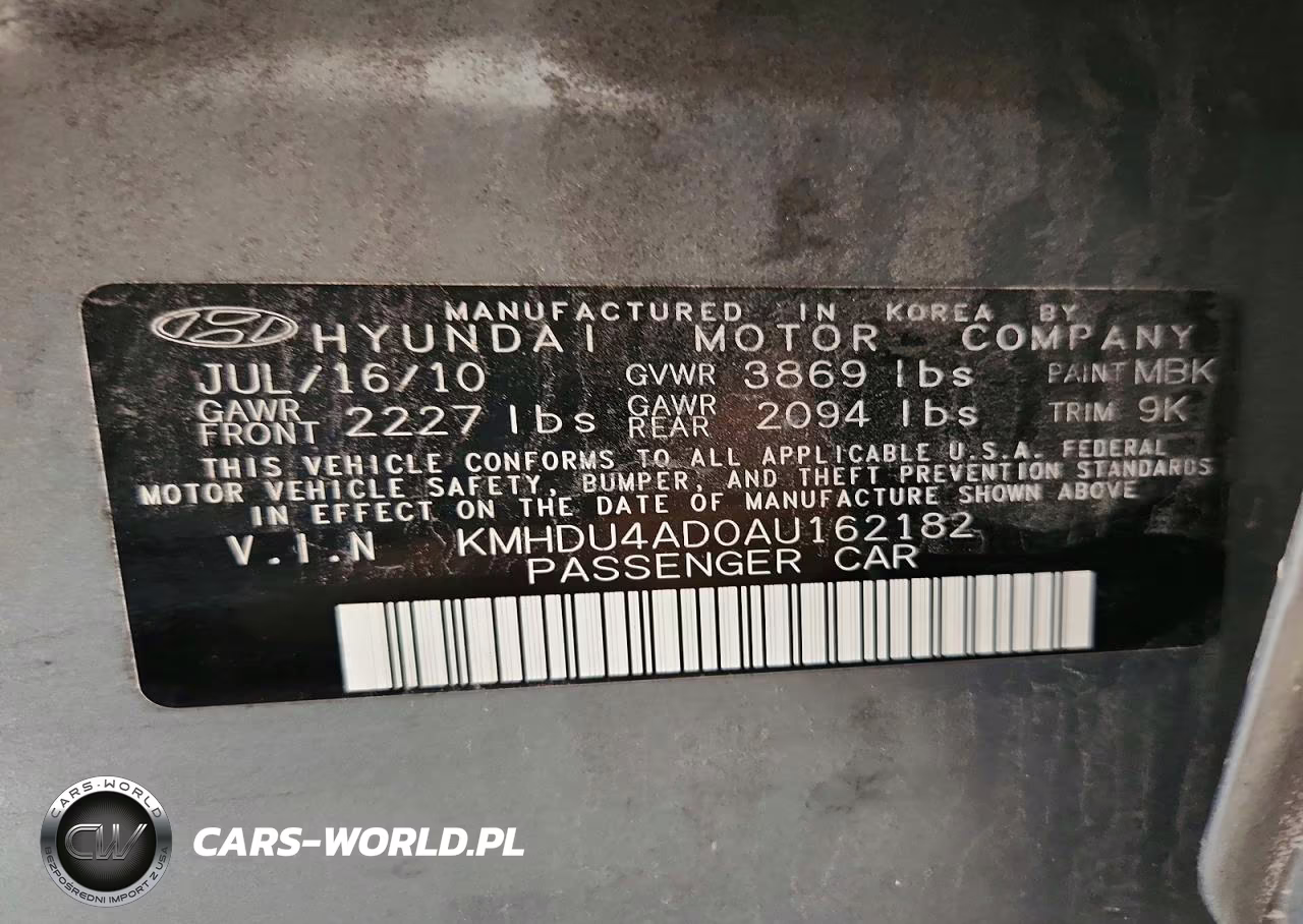 2010 Hyundai Elantra Gls VIN:KMHDU4AD0AU162182 - 12