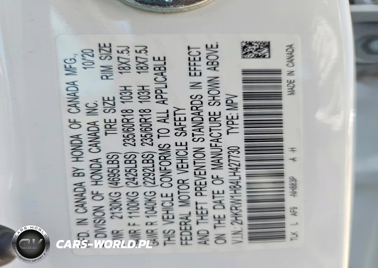 2020 Honda Cr-V Exl VIN:2HKRW1H84LH427730 - 13