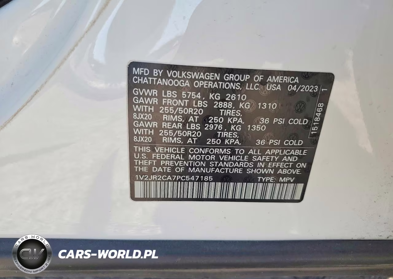 2023 Volkswagen Atlas Se VIN:1V2JR2CA7PC547185 - 13