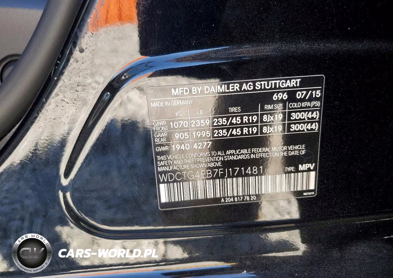 2015 Mercedes-Benz Gla 250 VIN:WDCTG4EB7FJ171481 - 13