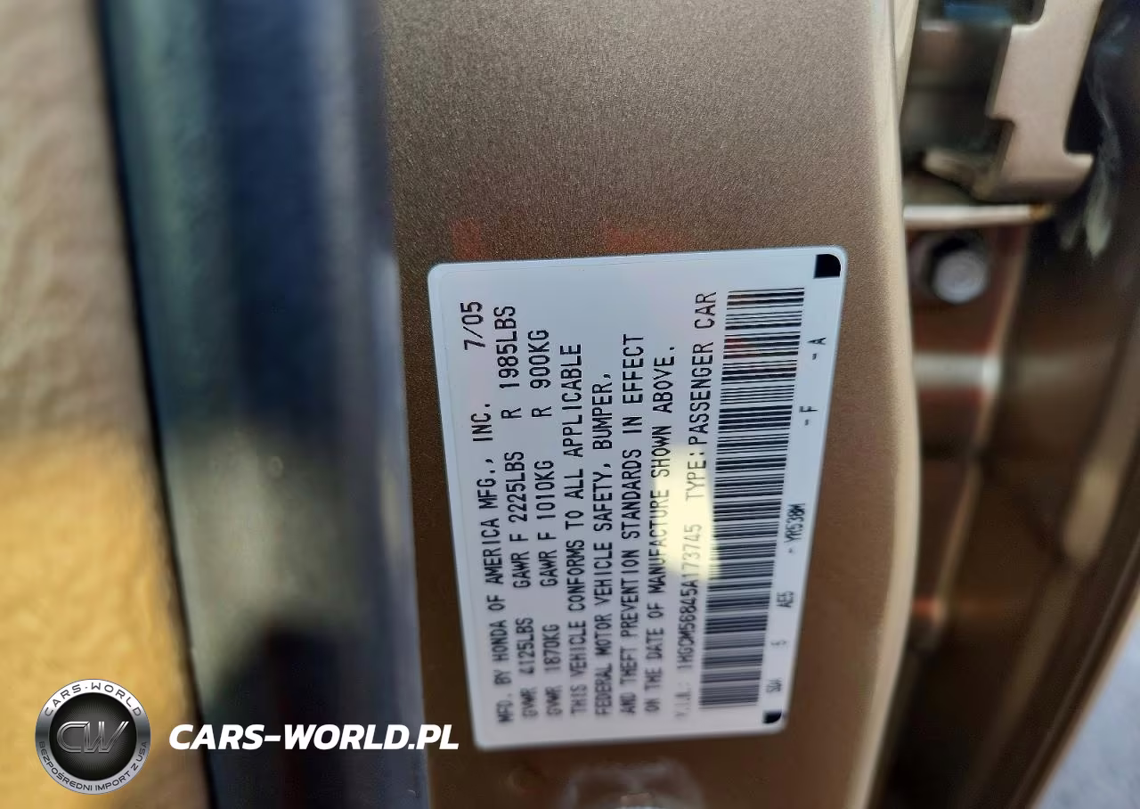 2005 Honda Accord Ex VIN:1HGCM56845A173745 - 12