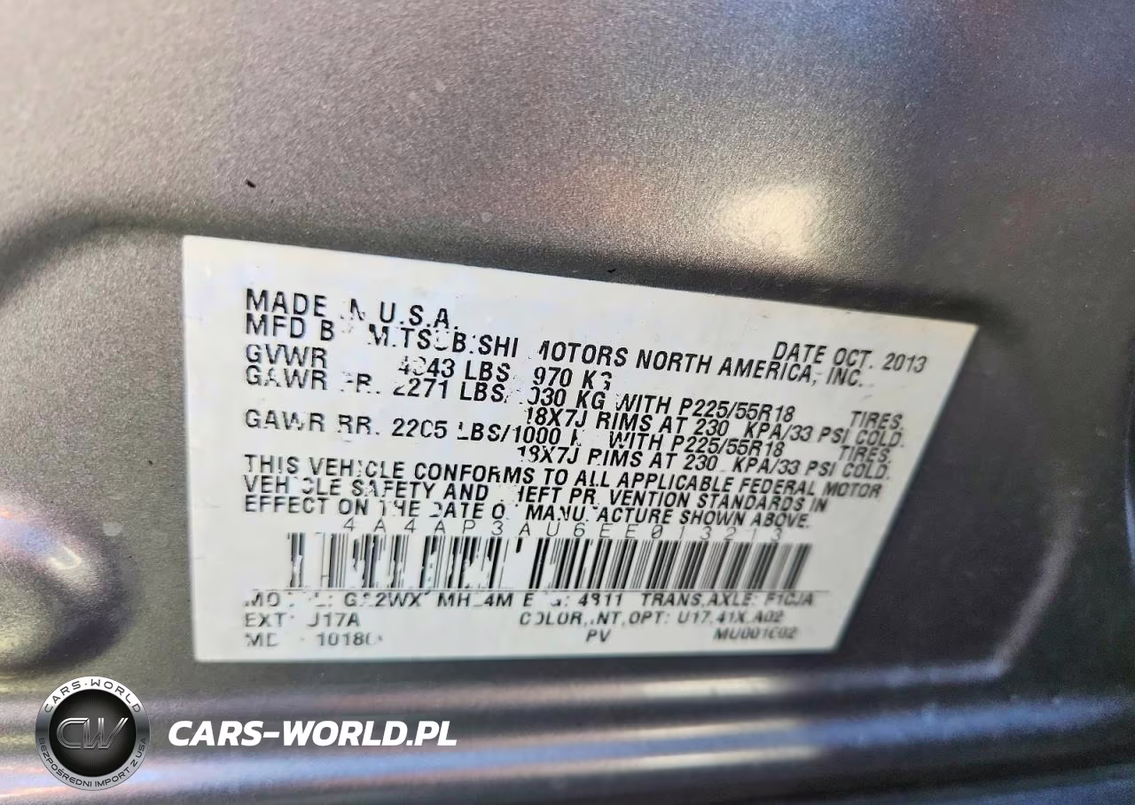 2014 Mitsubishi Outlander 4D 2Wd VIN:4A4AP3AU6EE013213 - 14