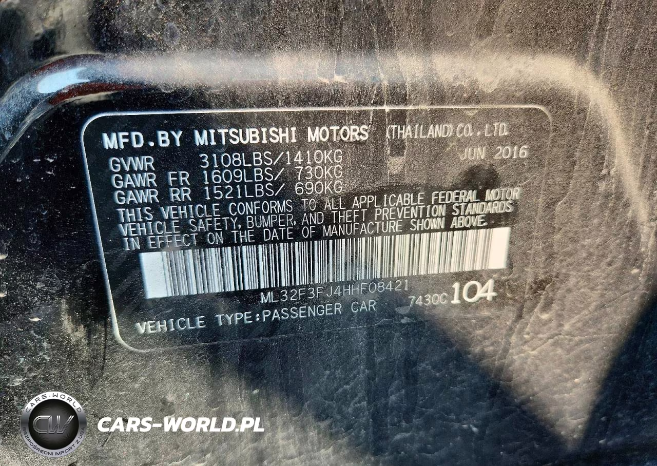 2017 Mitsubishi Mirage G4 Es VIN:ML32F3FJ4HHF08421 - 13