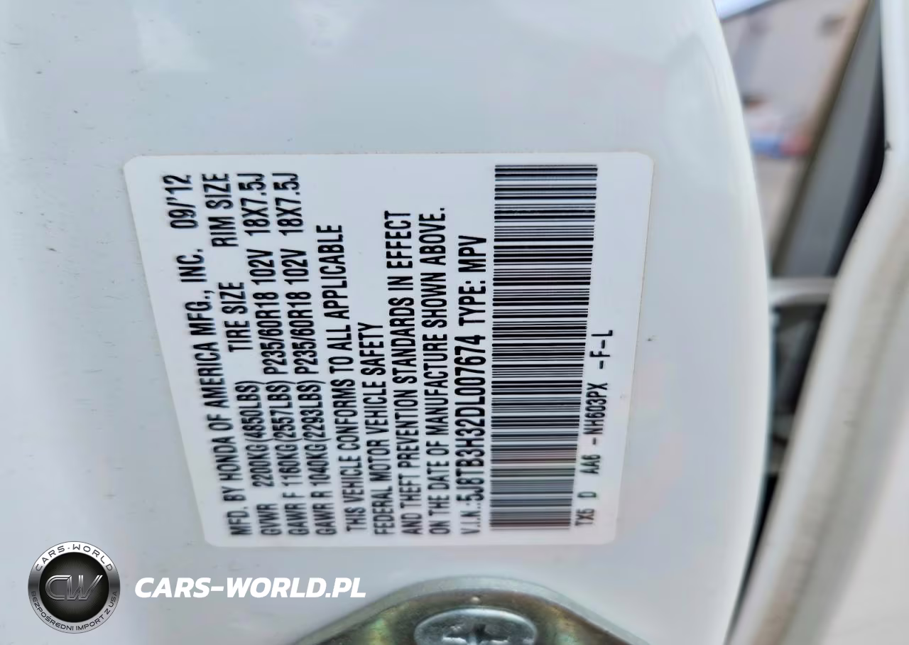 2013 Acura Rdx VIN:5J8TB3H32DL007674 - 12