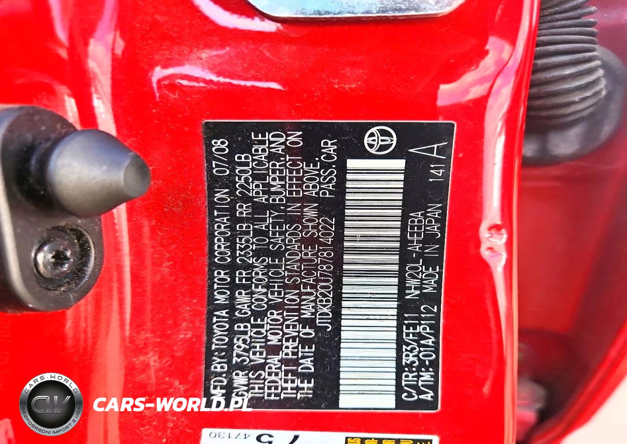 2008 Toyota Prius Base VIN:JTDKB20U787814022 - 12