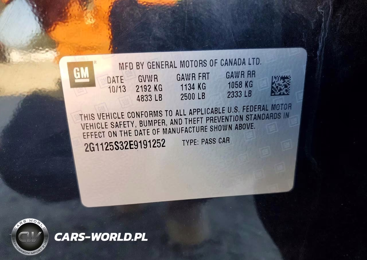 2014 Chevrolet Impala Lt VIN:2G1125S32E9191252 - 12