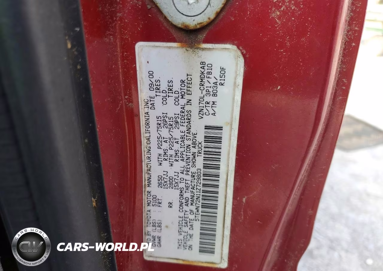 2001 Toyota Tacoma V6 VIN:5TEWN72N11Z729803 - 12