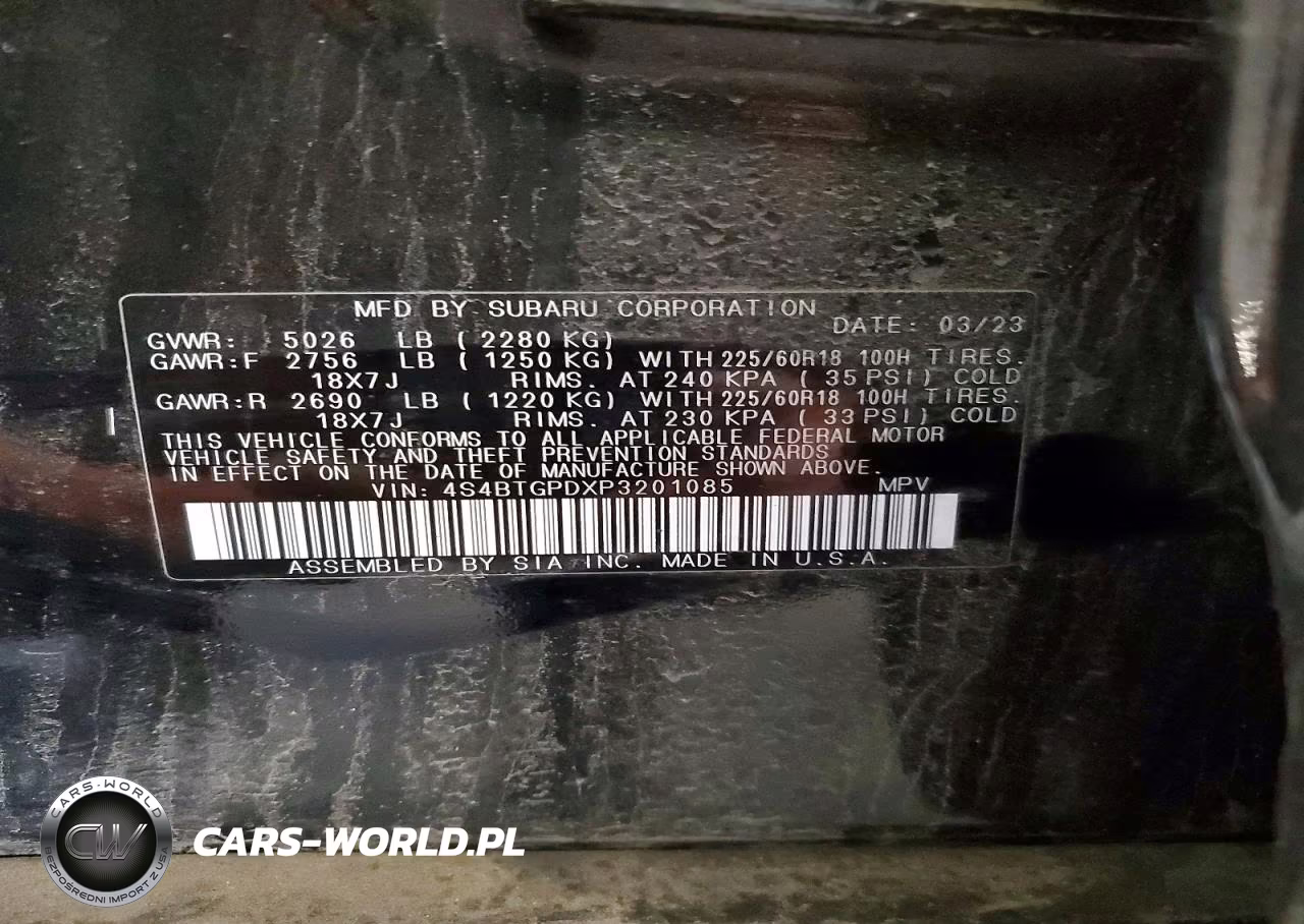 2023 Subaru Outback Touring VIN:4S4BTGPDXP3201085 - 13