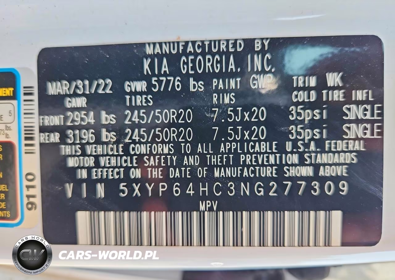 2022 Kia Telluride S VIN:5XYP64HC3NG277309 - 13