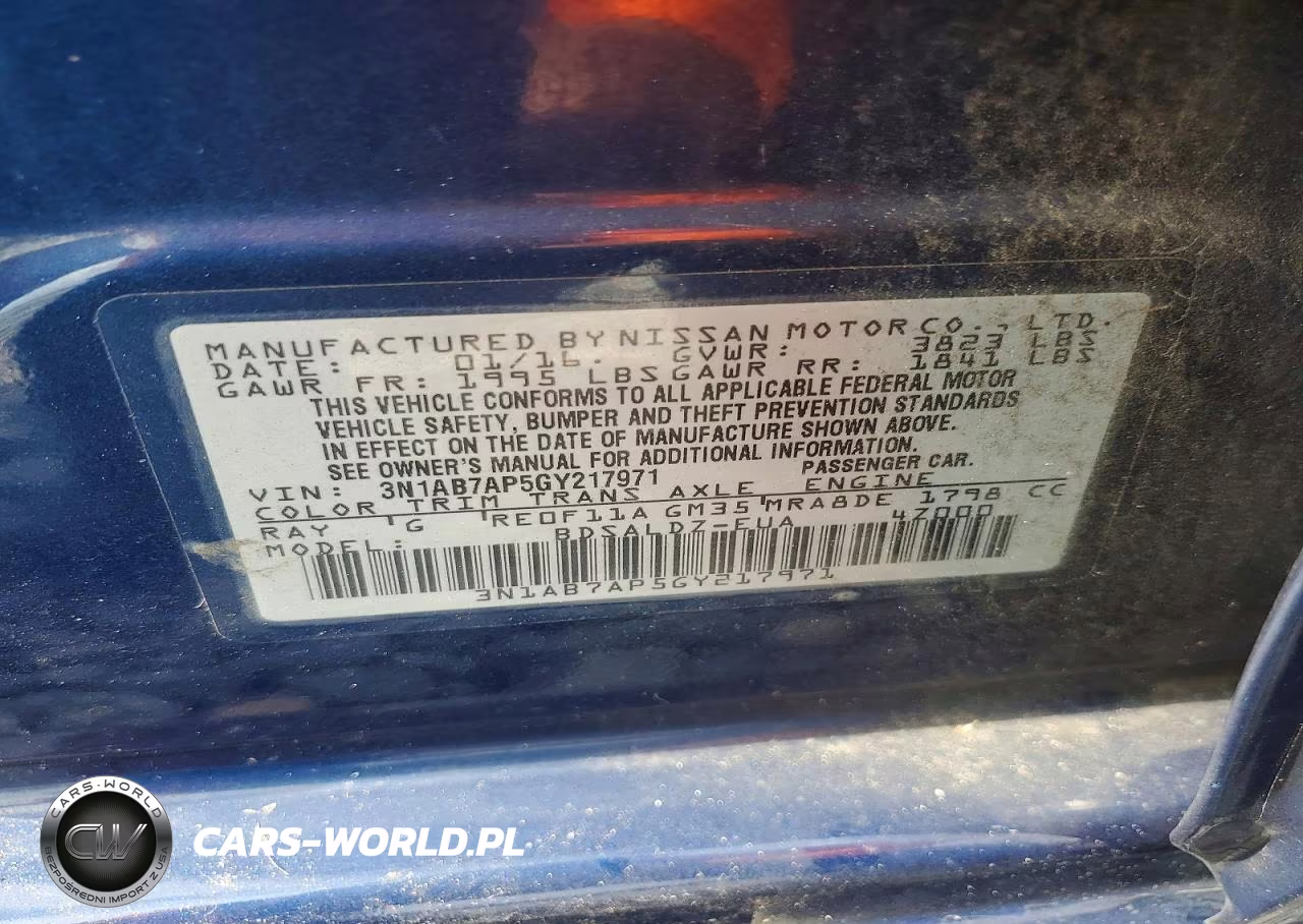 2016 Nissan Sentra Sv VIN:3N1AB7AP5GY217971 - 12