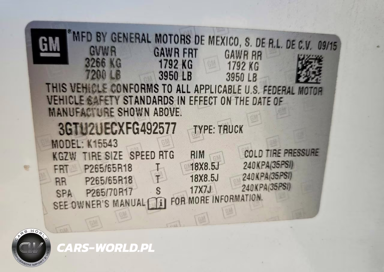 2015 GMC Sierra K1500 Sle VIN:3GTU2UECXFG492577 - 13