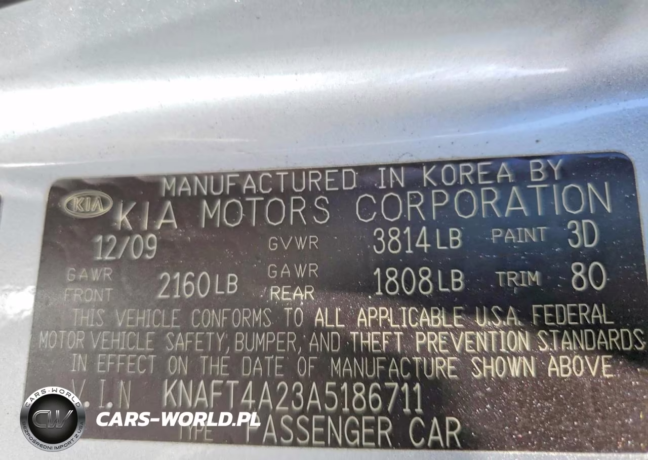 2010 Kia Forte Lx VIN:KNAFT4A23A5186711 - 12