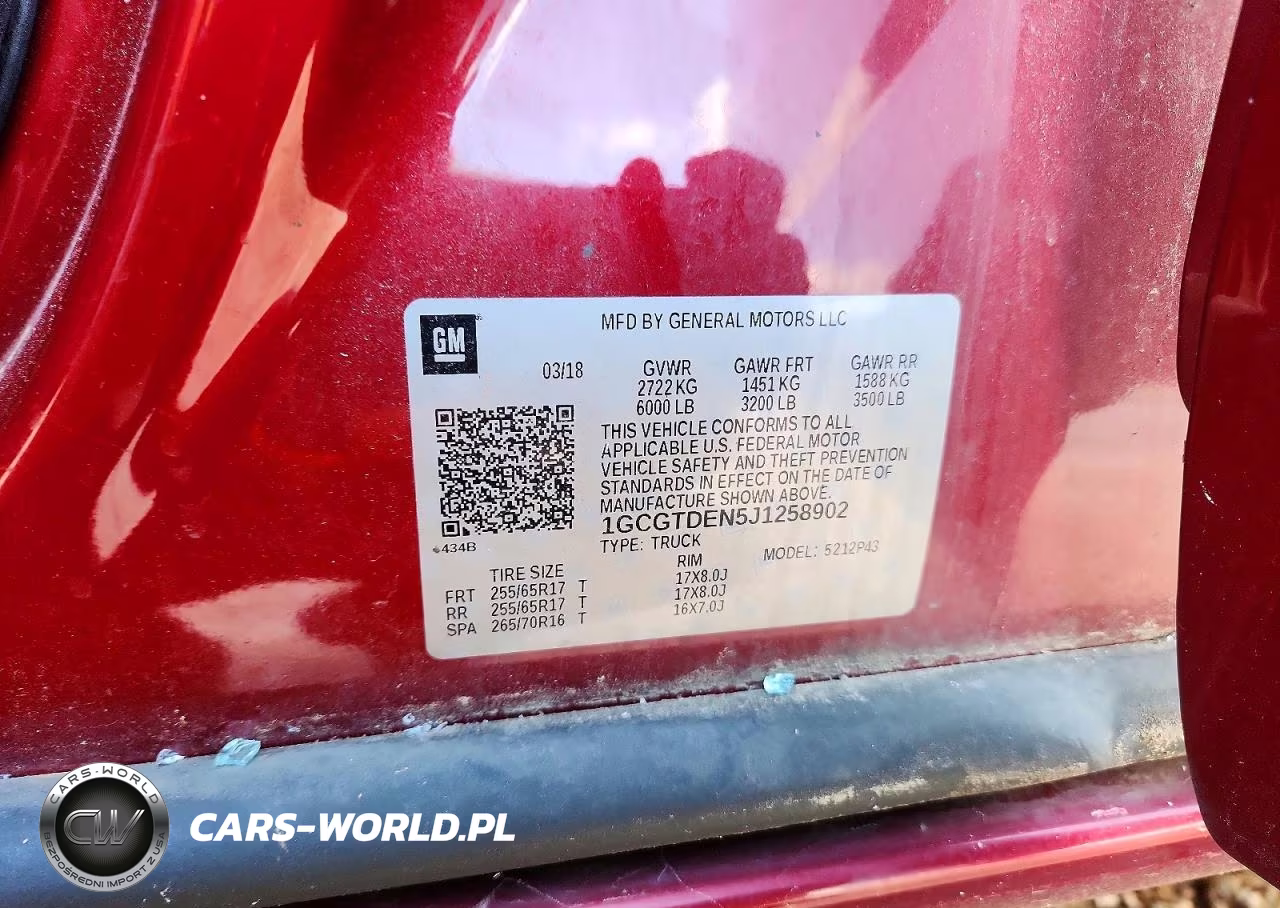 2018 Chevrolet Colorado Z71 VIN:1GCGTDEN5J1258902 - 12