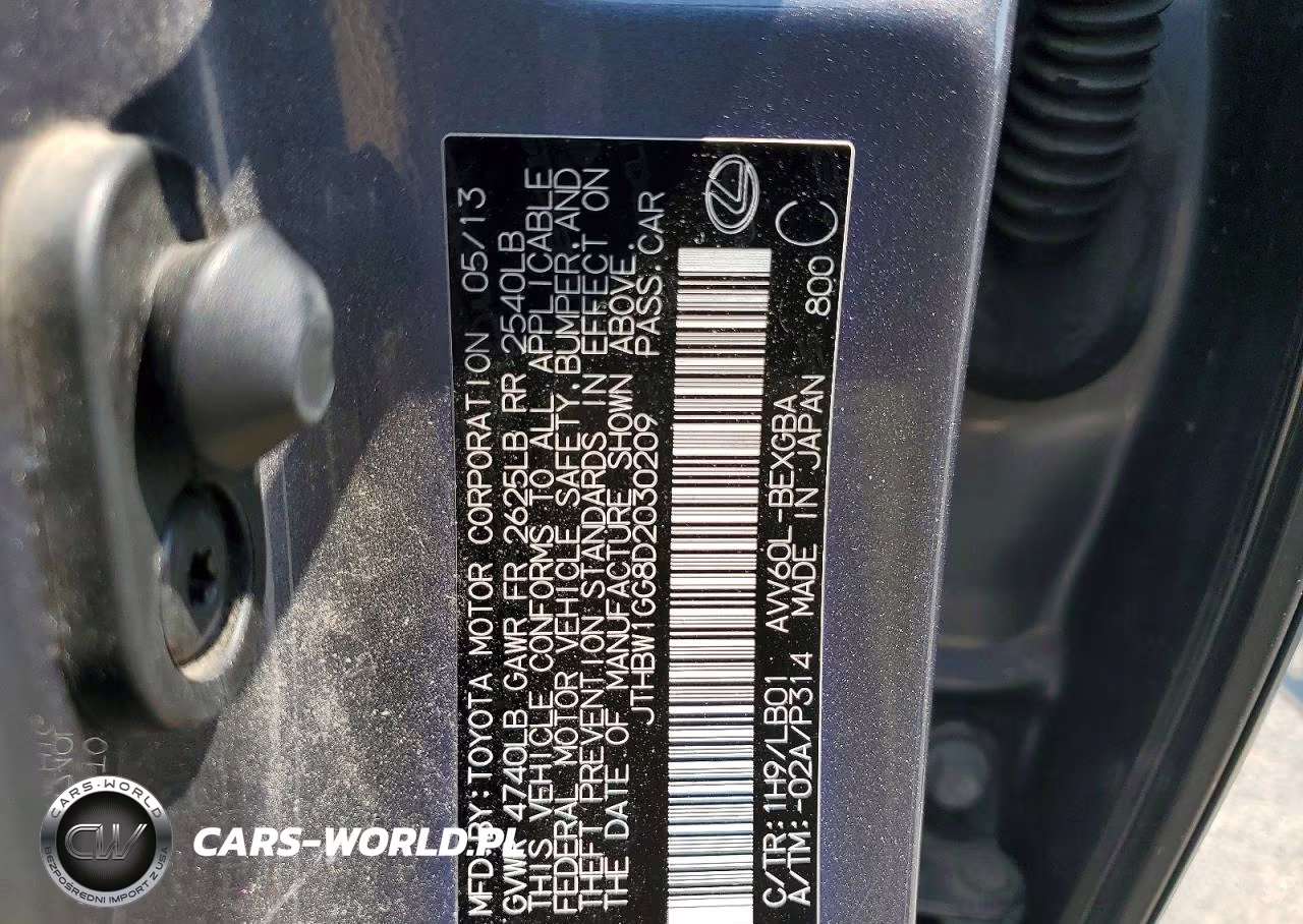 2013 Lexus Es 300H VIN:JTHBW1GG8D2030209 - 12