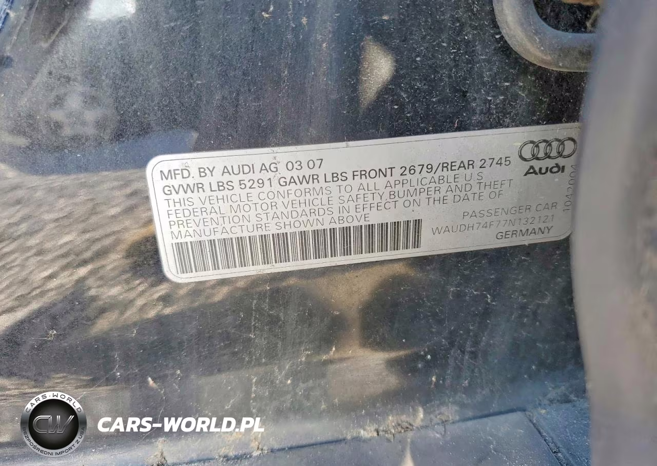 2007 Audi A6 3.2 Quattro VIN:WAUDH74F77N132121 - 12