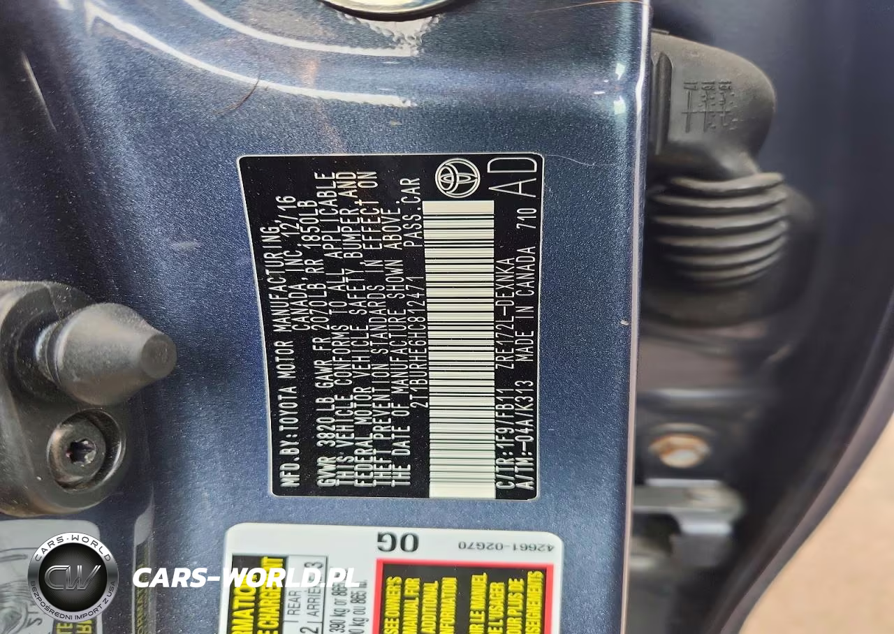 2017 Toyota Corolla Le VIN:2T1BURHE6HC812471 - 12