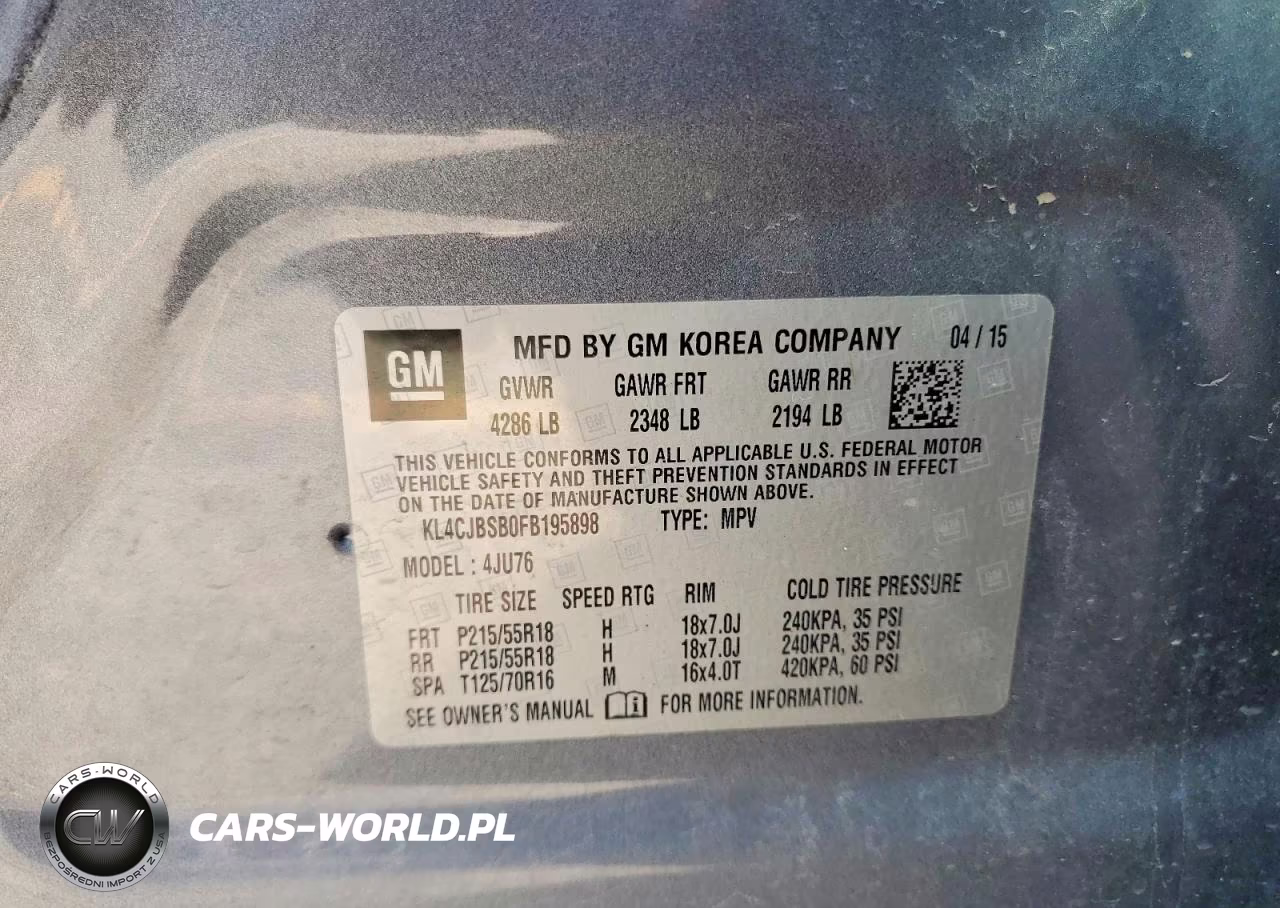 2015 Buick Encore Convenience VIN:KL4CJBSB0FB195898 - 13