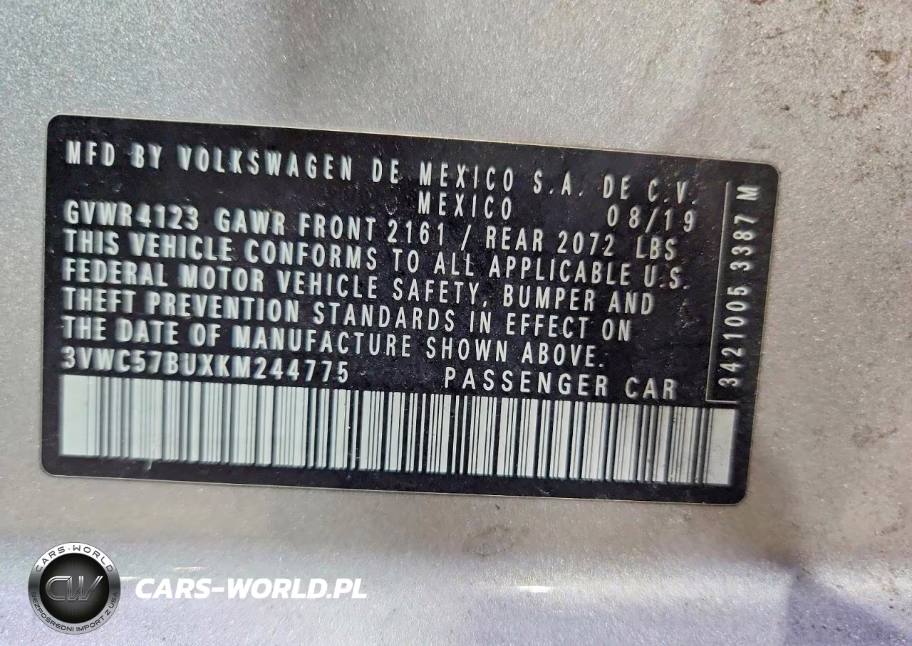 2019 Volkswagen Jetta S VIN:3VWC57BUXKM244775 - 13