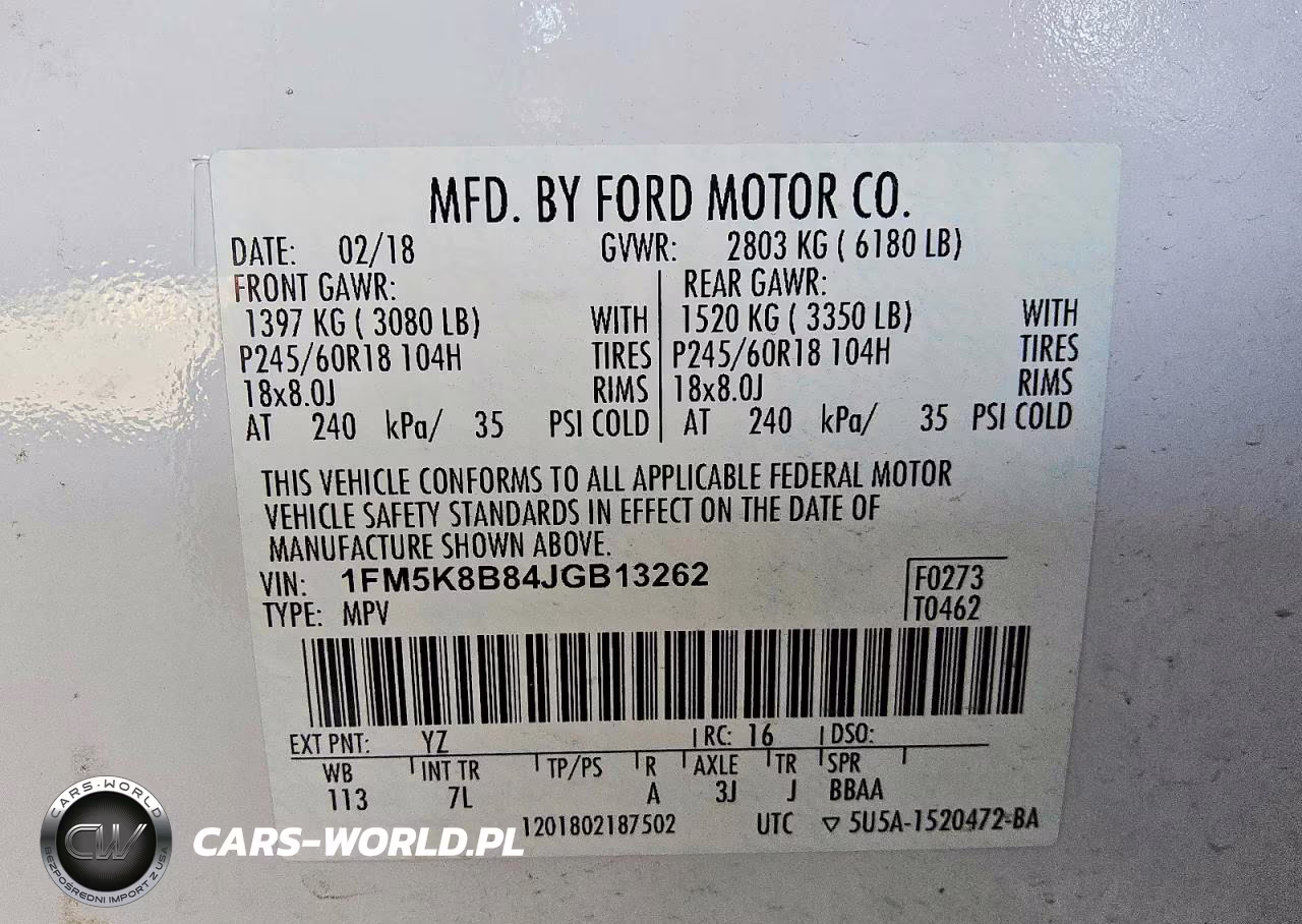 2018 Ford Explorer VIN:1FM5K8B84JGB13262 - 13