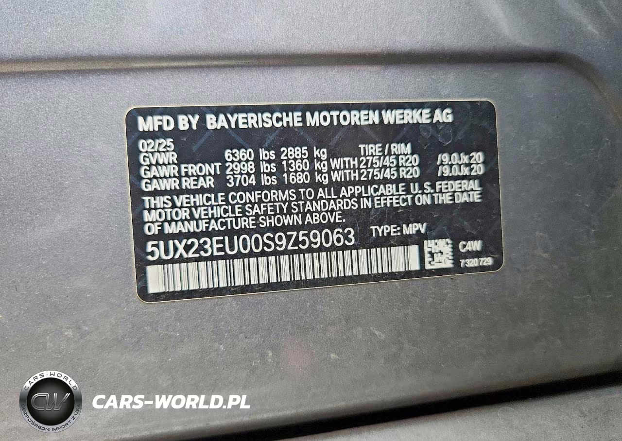 2025 BMW X5 xDrive40I VIN:5UX23EU00S9Z59063 - 13