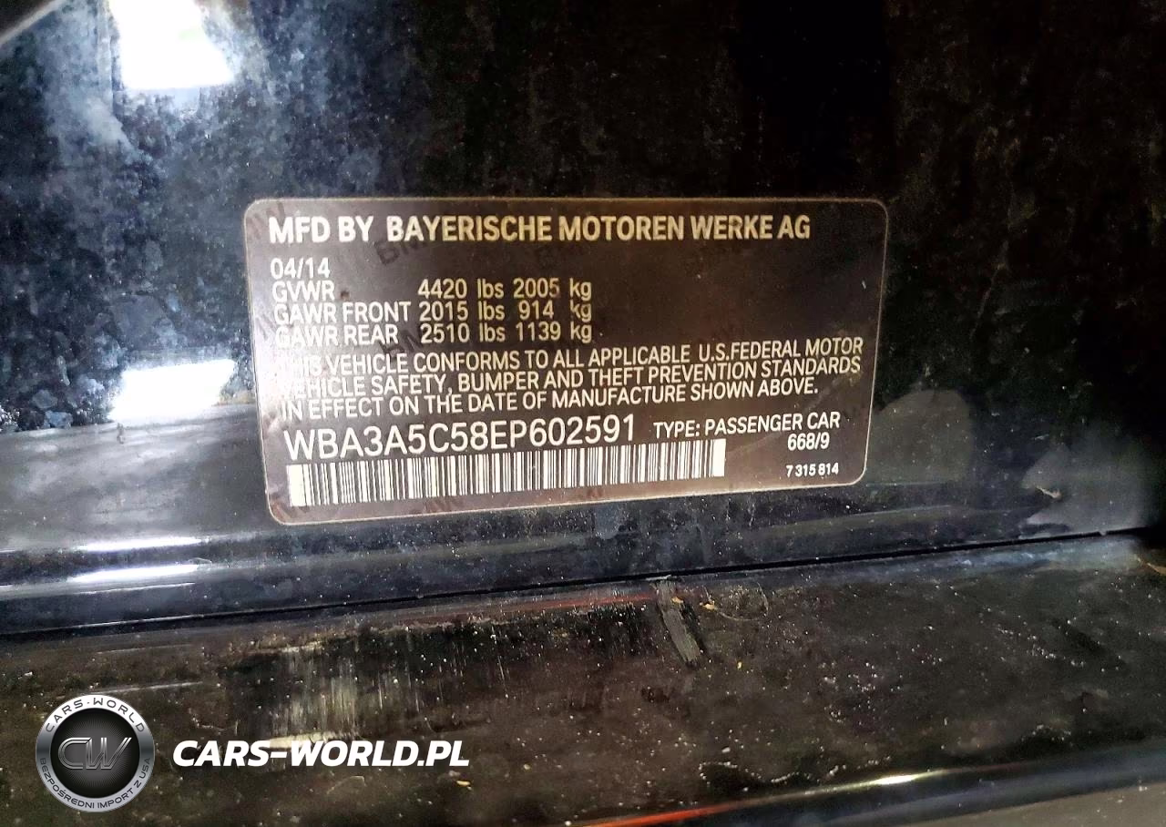 2014 BMW 328 I VIN:WBA3A5C58EP602591 - 12