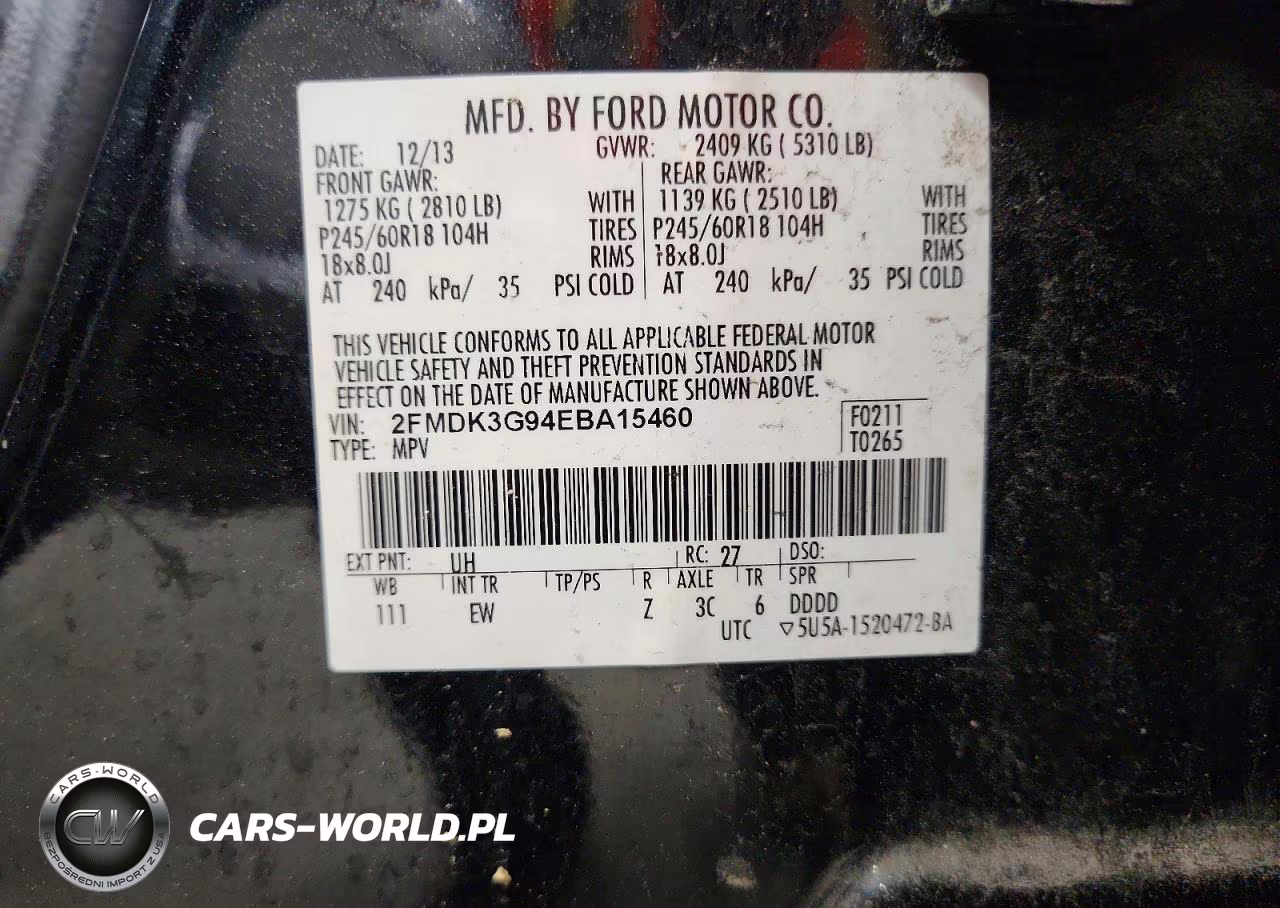 2014 Ford Edge Se VIN:2FMDK3G94EBA15460 - 13
