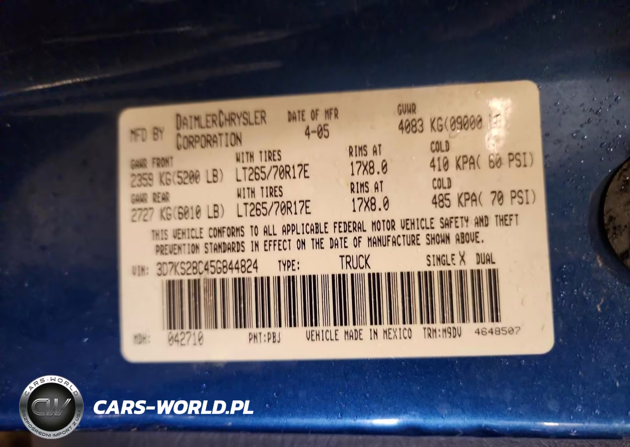 2005 Dodge Ram 2500 St VIN:3D7KS28C45G894482 - 12
