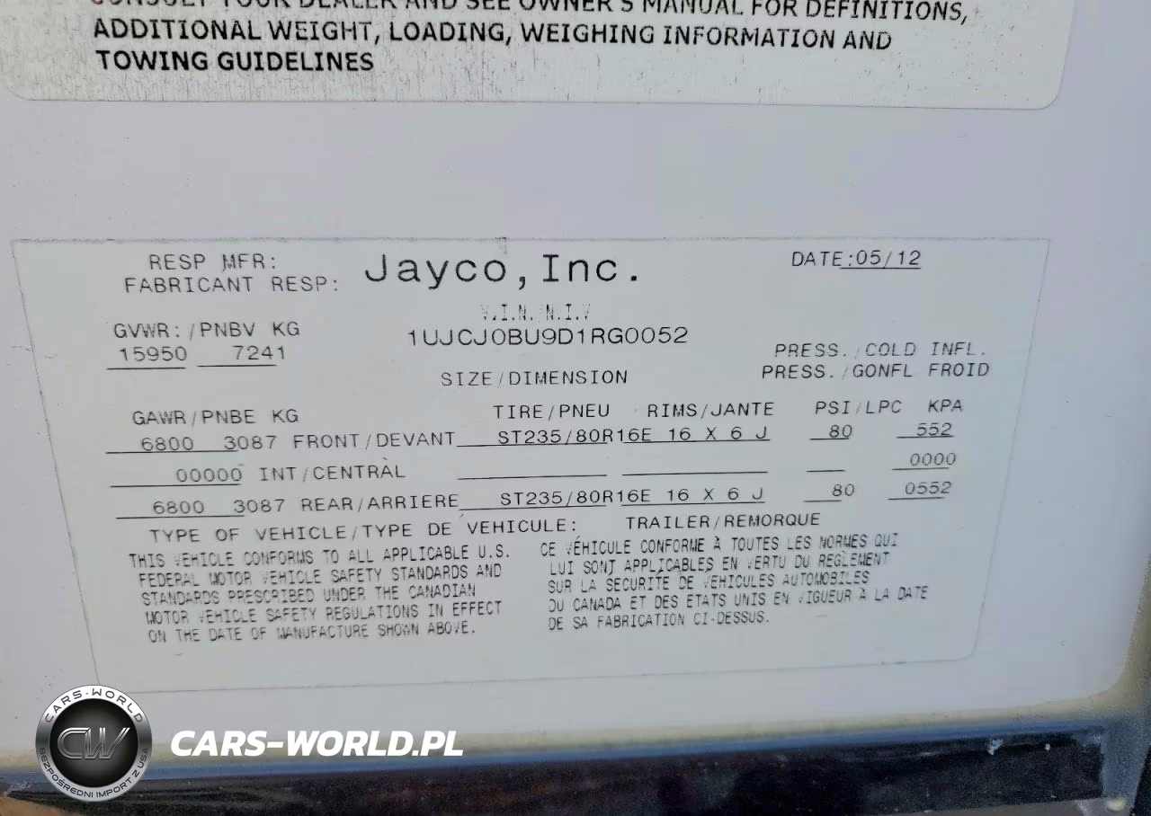 2013 Jayco Pinnacle Camper VIN:1UJCJ0BU9D1RG0052 - 8