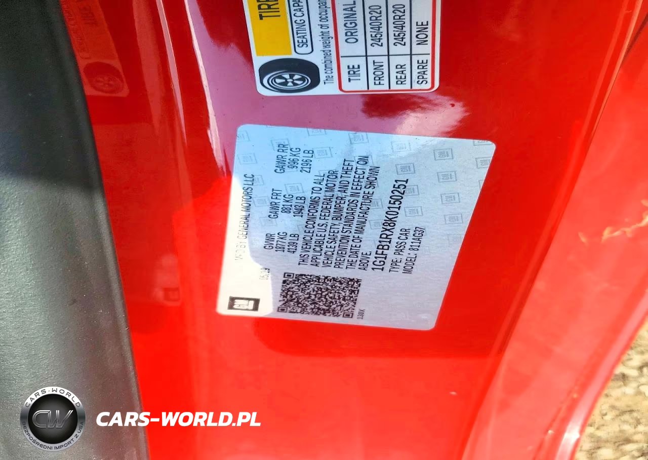 2019 Chevrolet Camaro Ls VIN:1G1FB1RX8K0150251 - 12