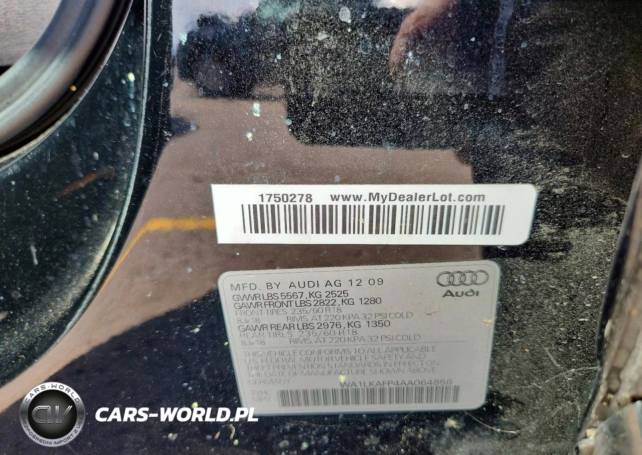 2010 Audi Q5 Premium Plus VIN:WA1LKAFP4AA064856 - 12