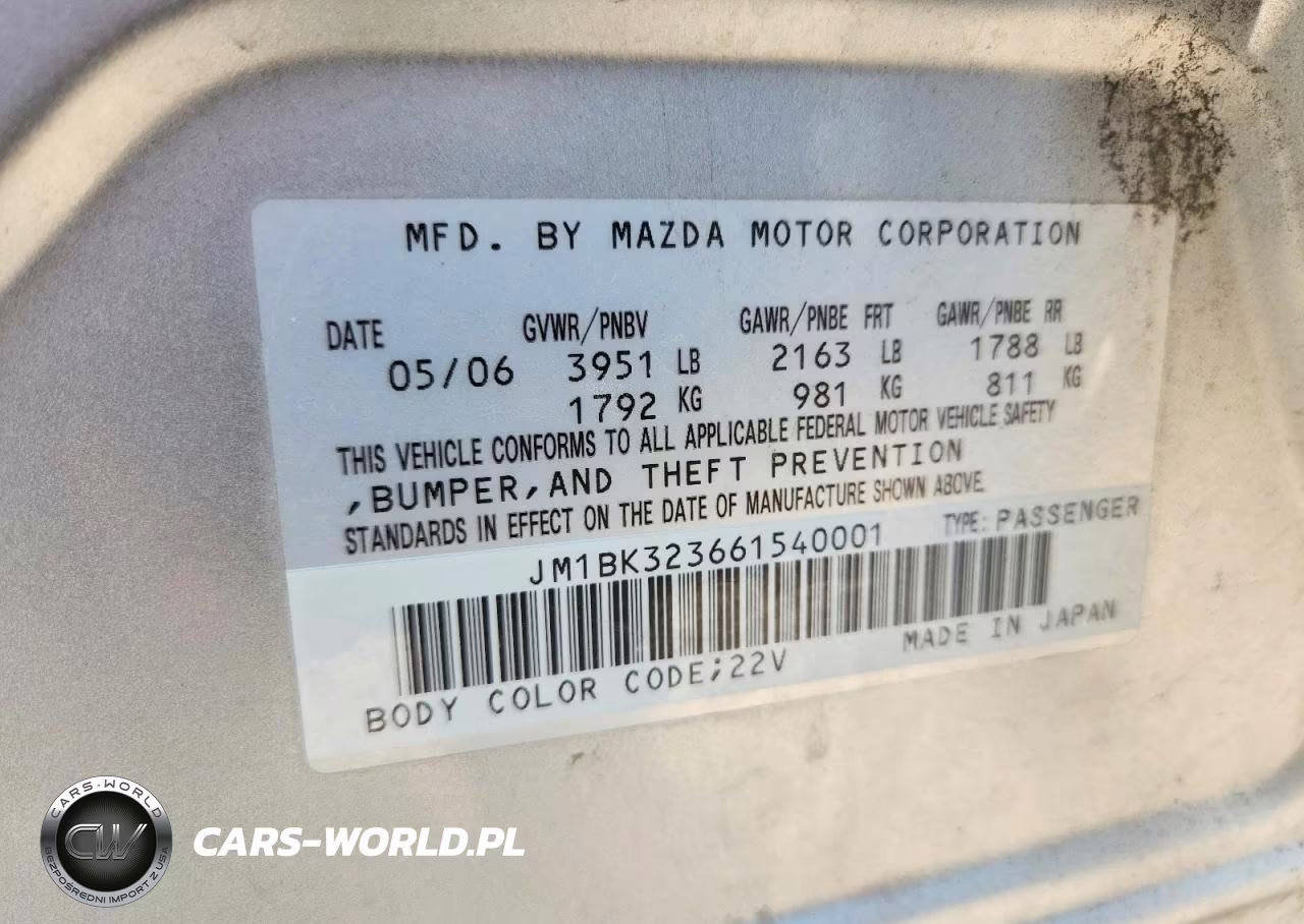 2006 Mazda 3 S VIN:JM1BK323661540001 - 13