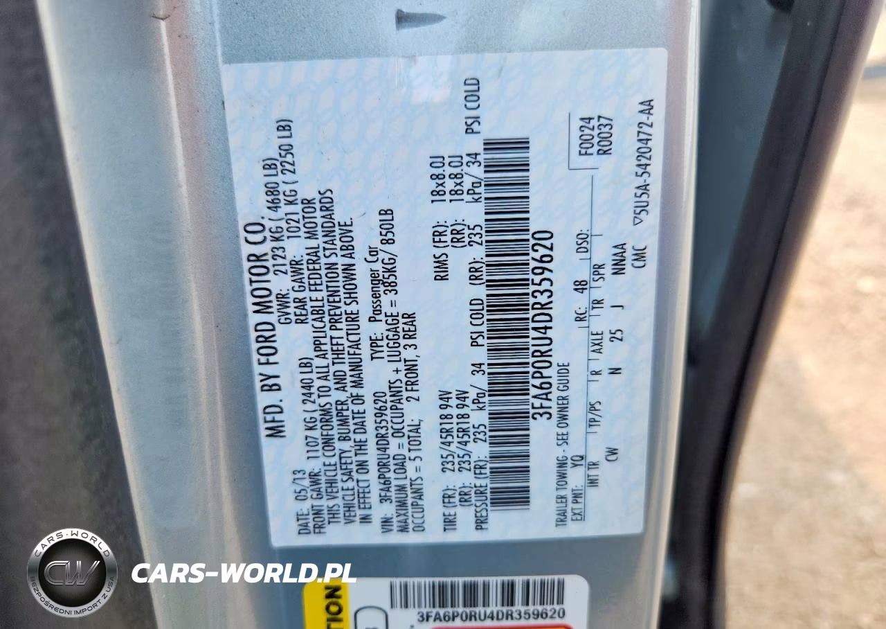 2013 Ford Fusion Titanium Hev VIN:3FA6P0RU4DR359620 - 13