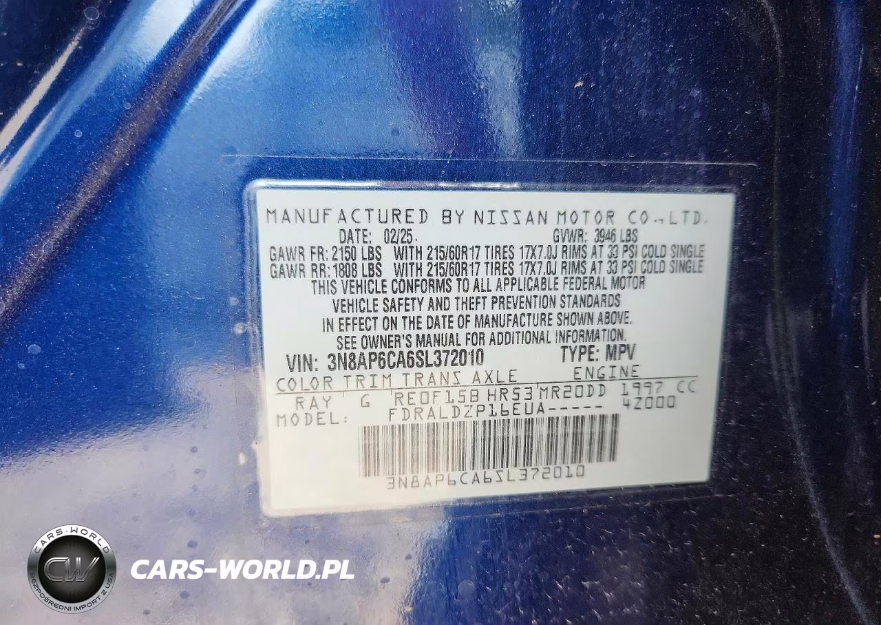 2025 Nissan Kicks Sv VIN:3N8AP6CA6SL372010 - 13