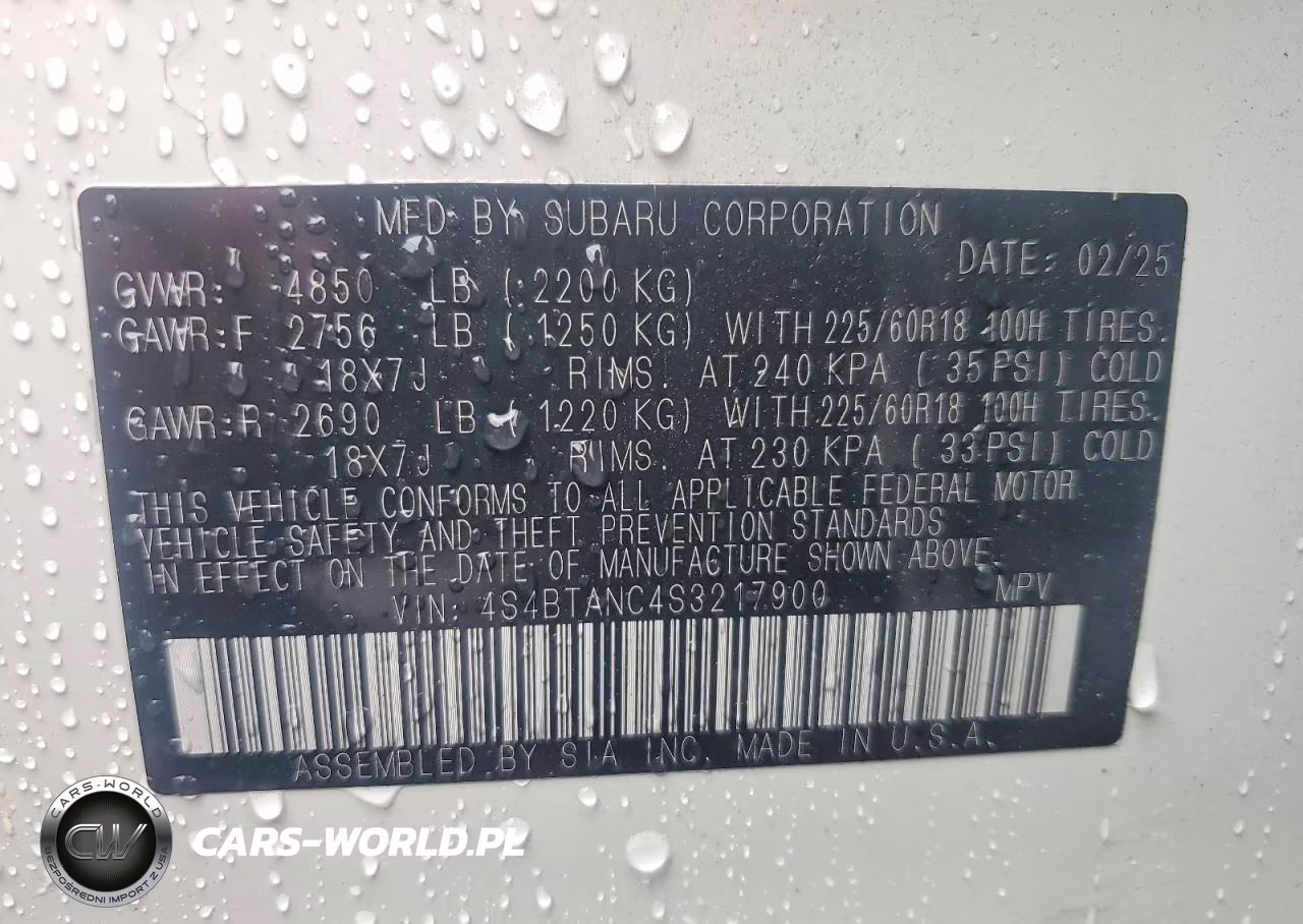 2025 Subaru Outback Limited VIN:4S4BTANC4S3217900 - 13
