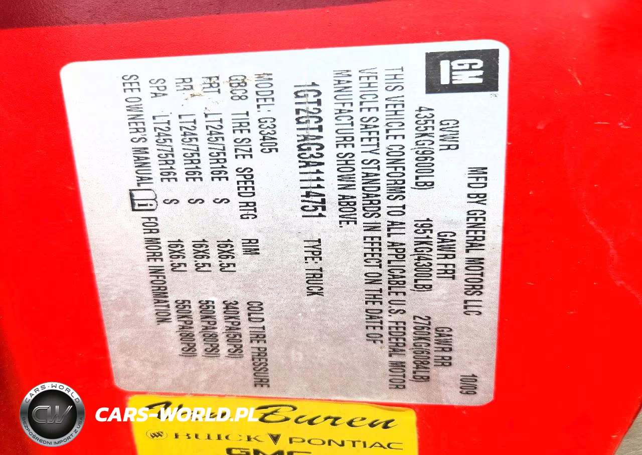 2010 GMC Savana G3500 VIN:1GT2GTAG3A1114751 - 13