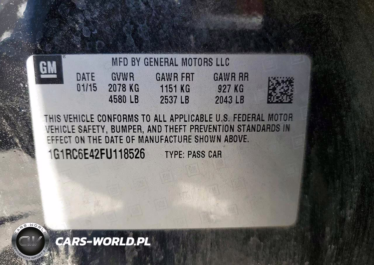 2015 Chevrolet Volt VIN:1G1RC6E42FU118526 - 12