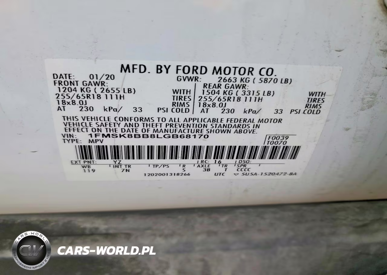 2020 Ford Explorer VIN:1FMSK8BB8LGB68170 - 13