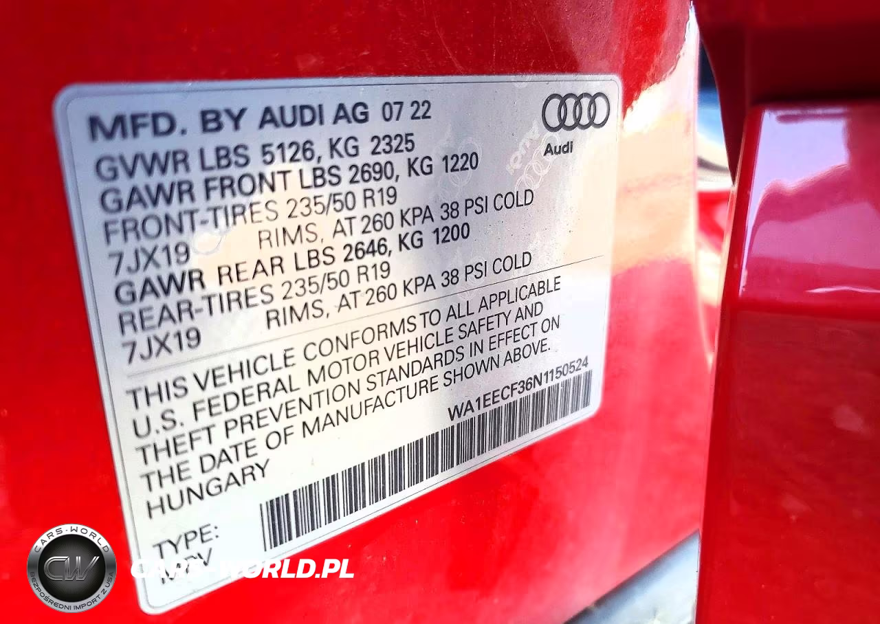 2022 Audi Q3 Premium Plus 45 Tfsi S Line Quattro Tiptronic VIN:WA1EECF36N1150524 - 13