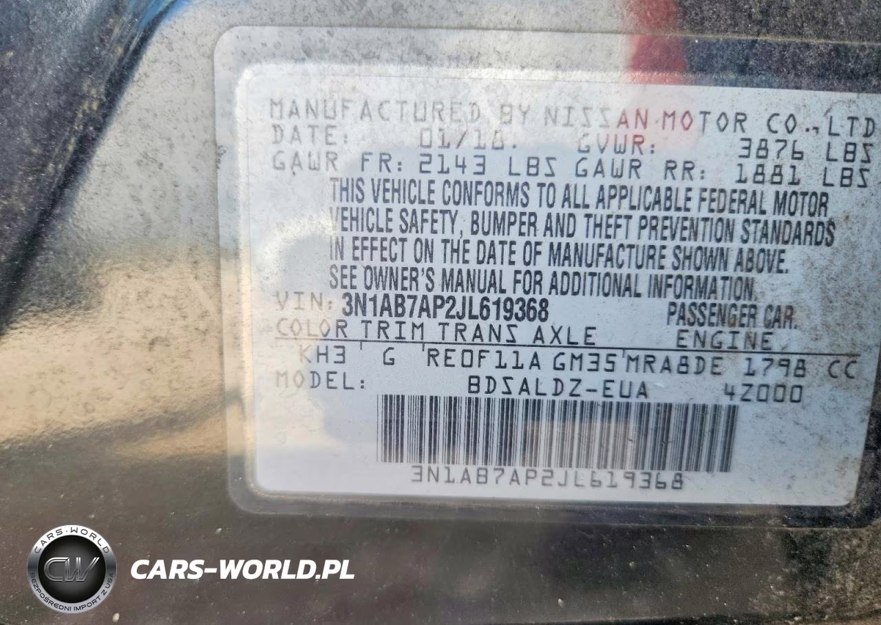 2018 Nissan Sentra Sv VIN:3N1AB7AP2JL619368 - 12