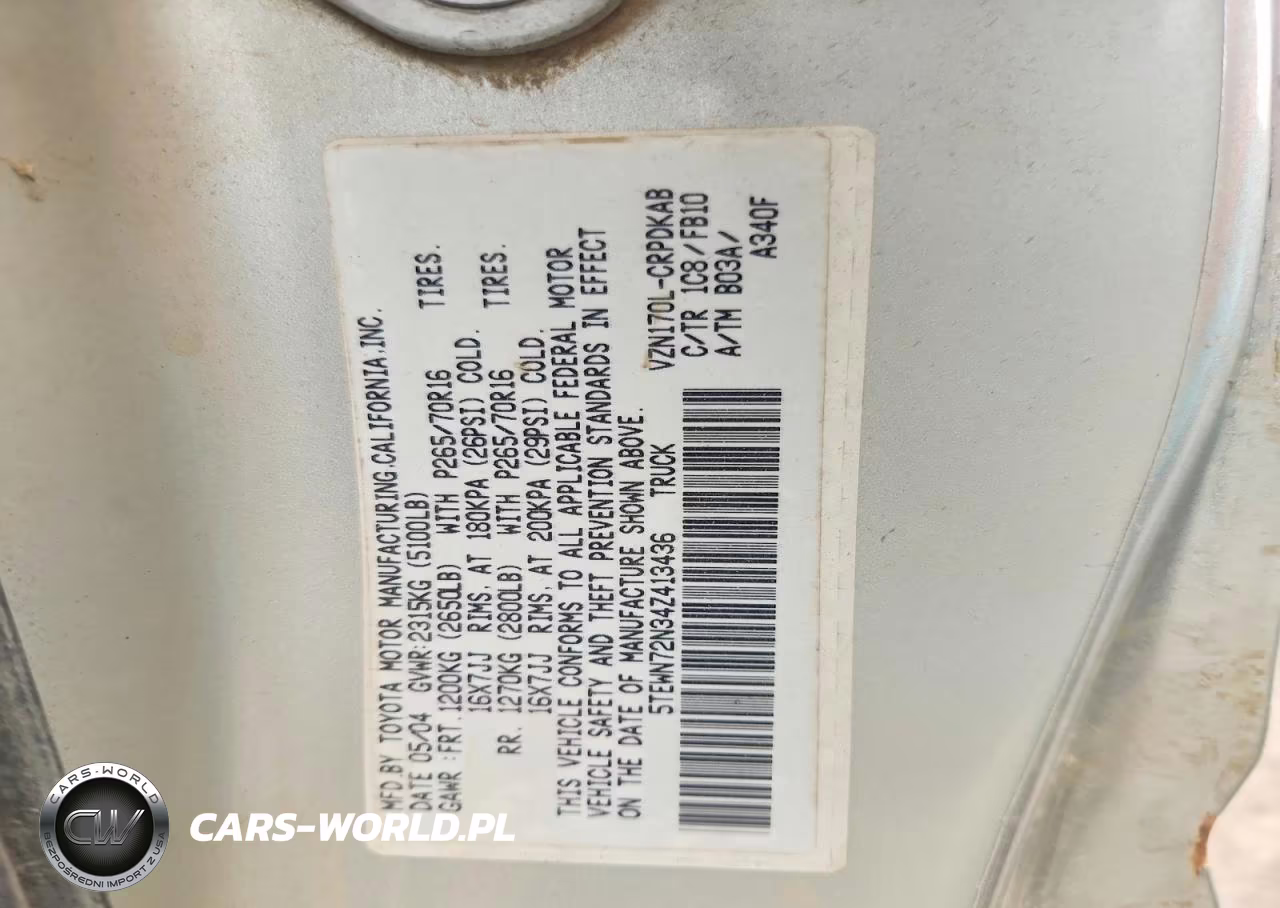 2004 Toyota Tacoma V6 VIN:5TEWN72N34Z413436 - 12