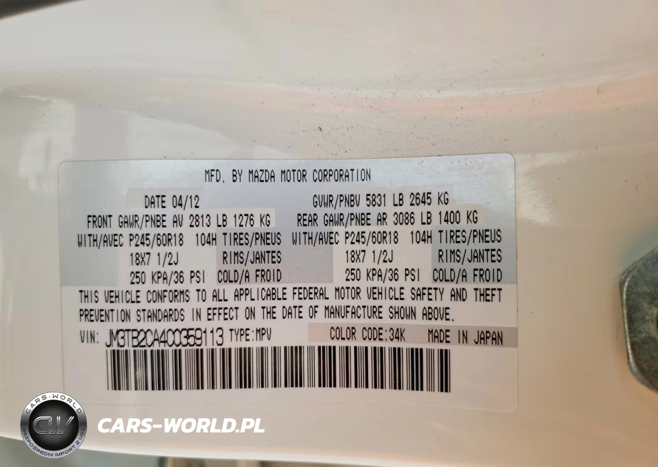 2012 Mazda Cx-9 VIN:JM3TB2CA4C0359113 - 13
