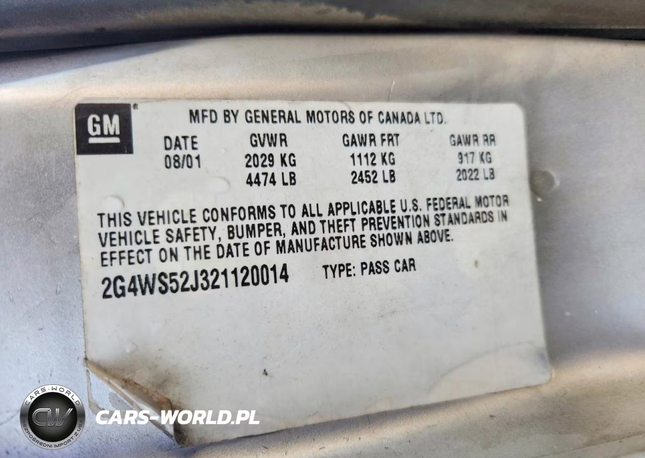 2002 Buick Century Custom VIN:2G4WS52J321120014 - 12