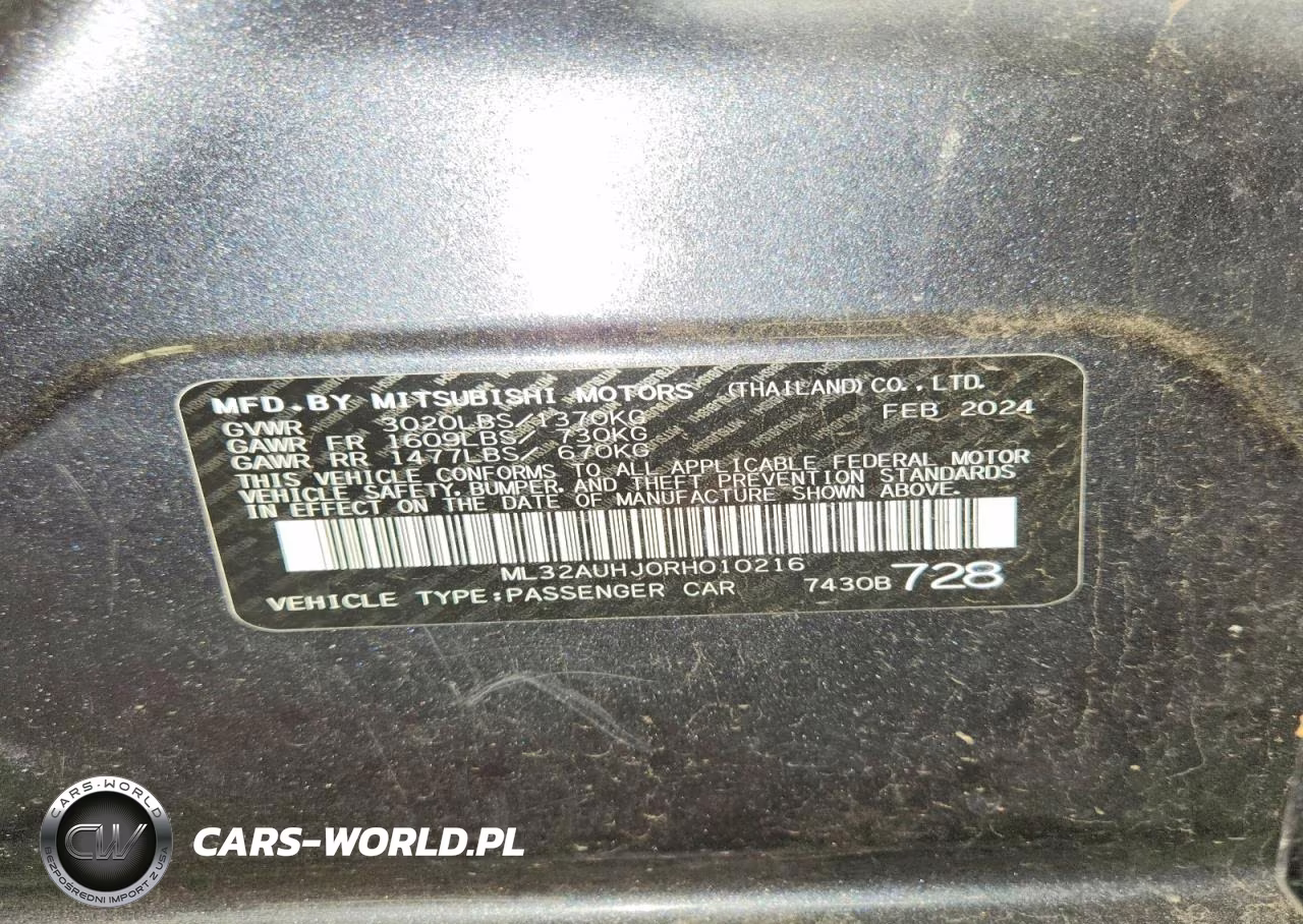 2024 Mitsubishi Mirage Es VIN:ML32AUHJ0RH010216 - 12