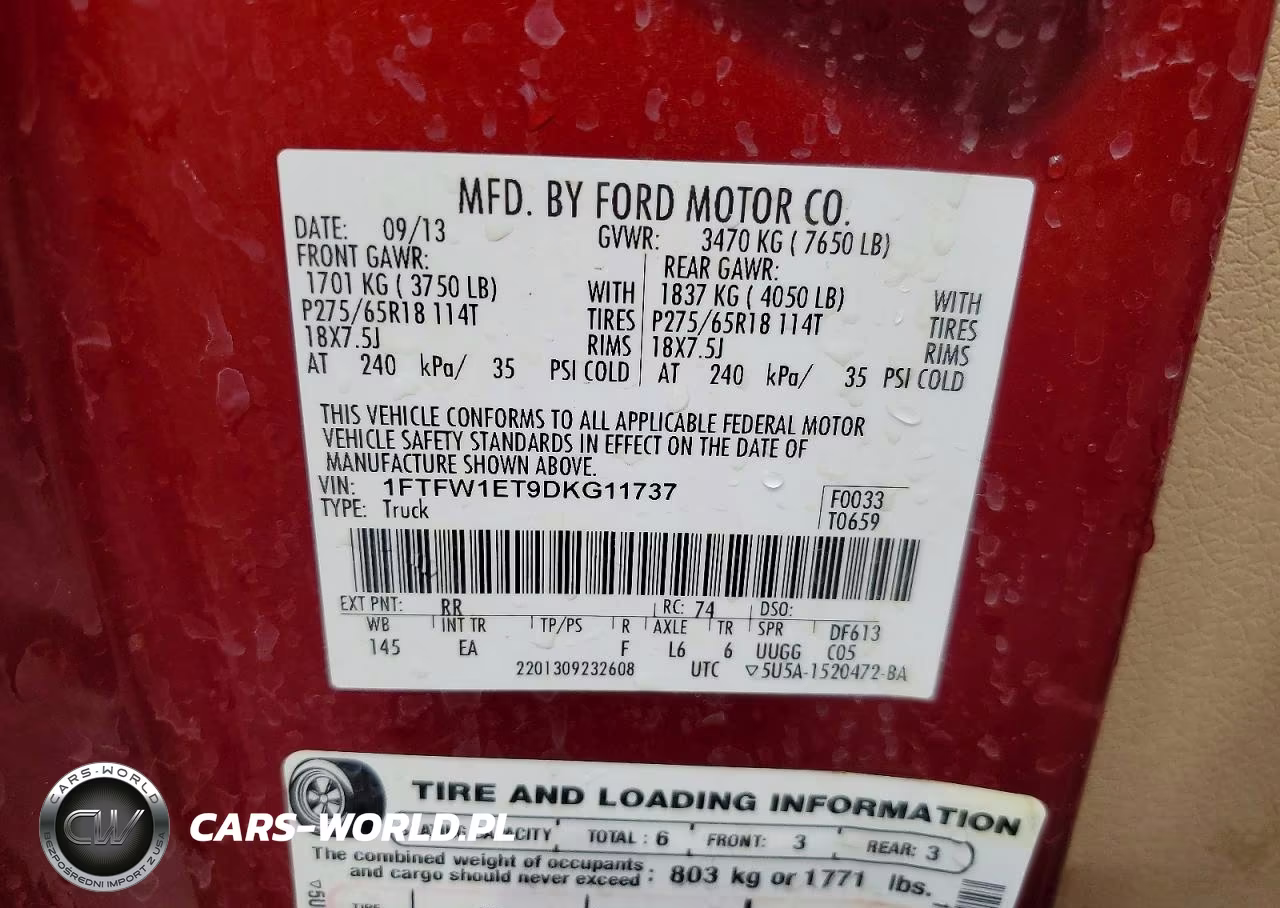 2013 Ford F150 Supercrew VIN:1FTFW1ET9DKG11737 - 12