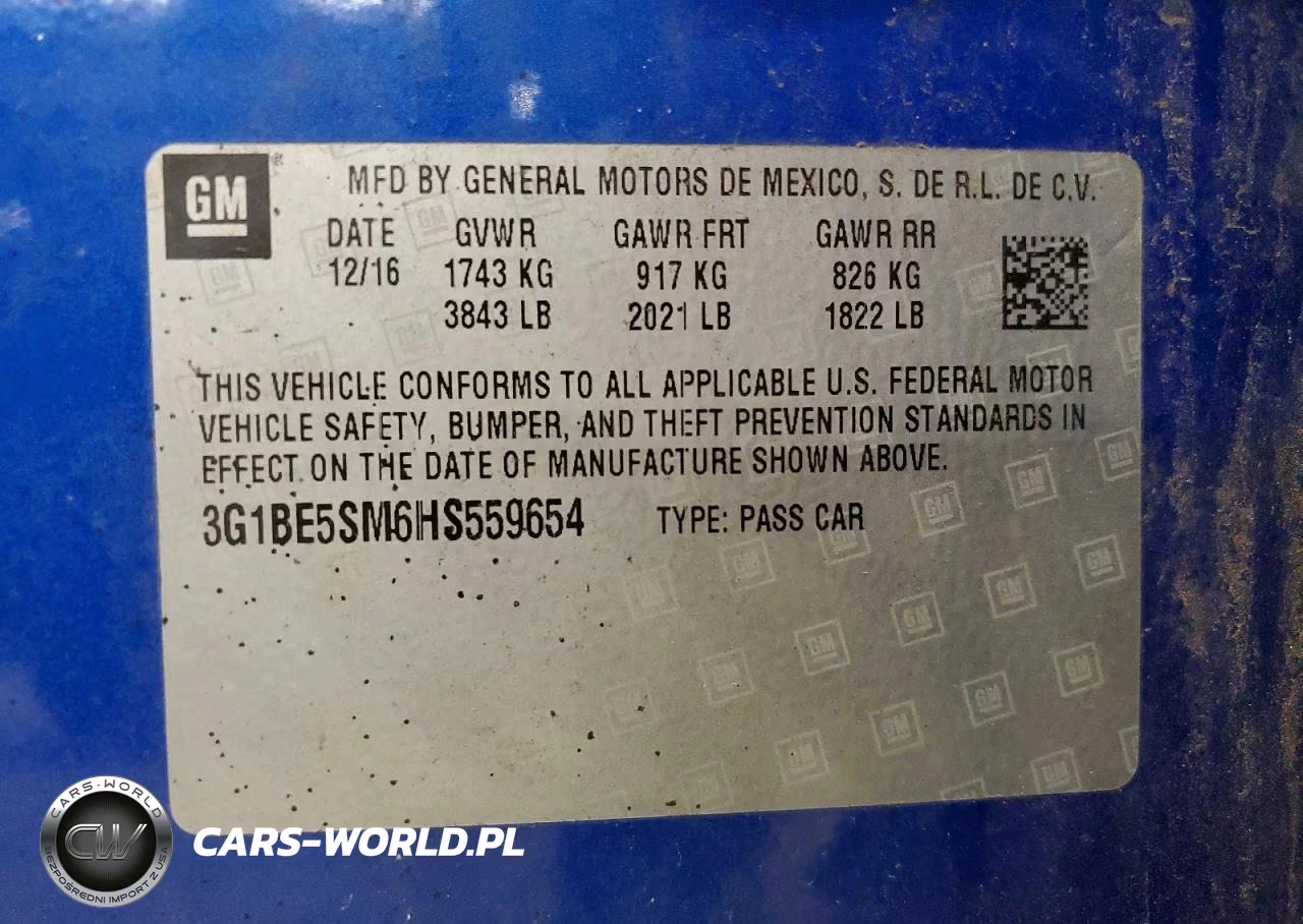 2017 Chevrolet Cruze Lt VIN:3G1BE5SM6HS559654 - 12