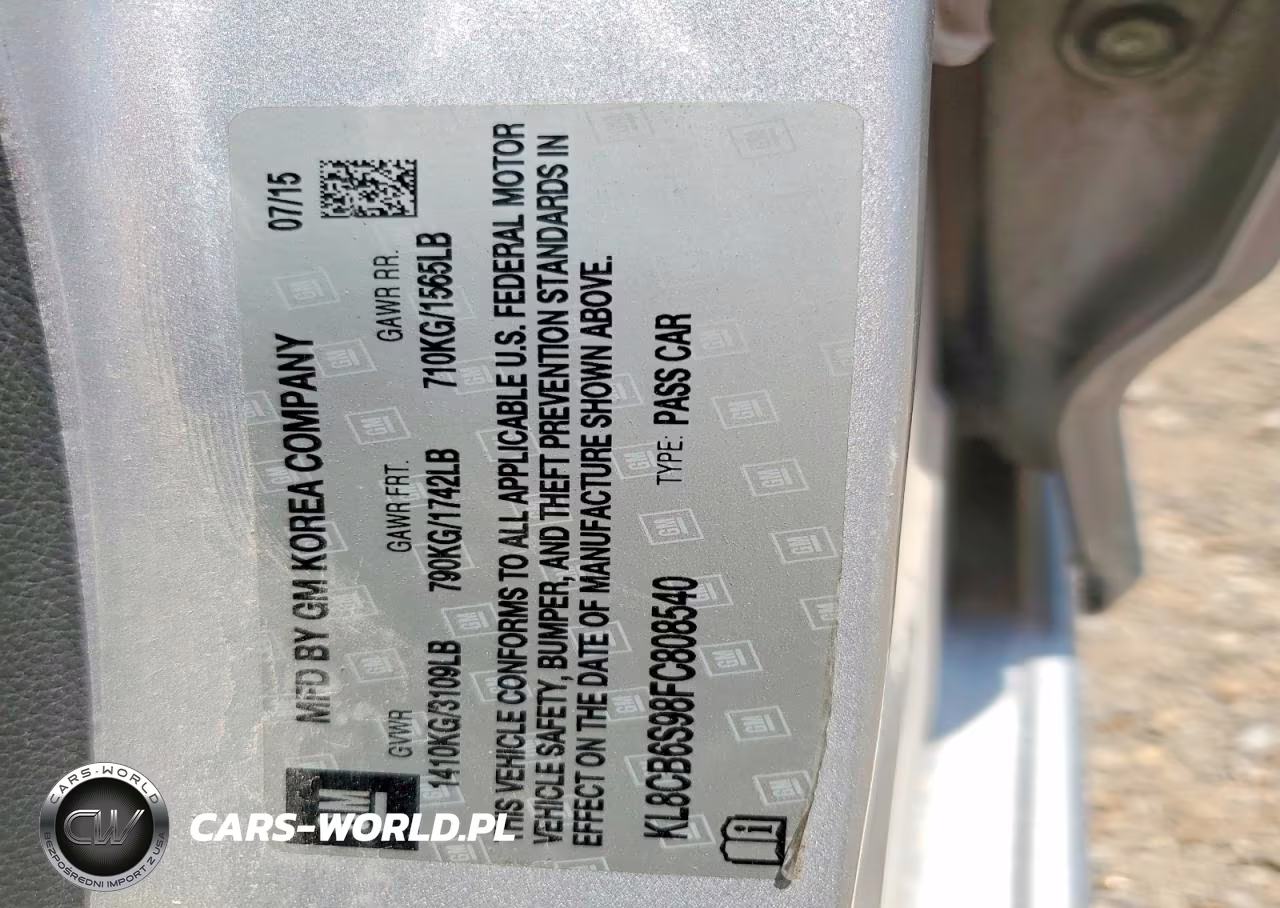 2015 Chevrolet Spark Ls VIN:KL8CB6S98FC808540 - 12