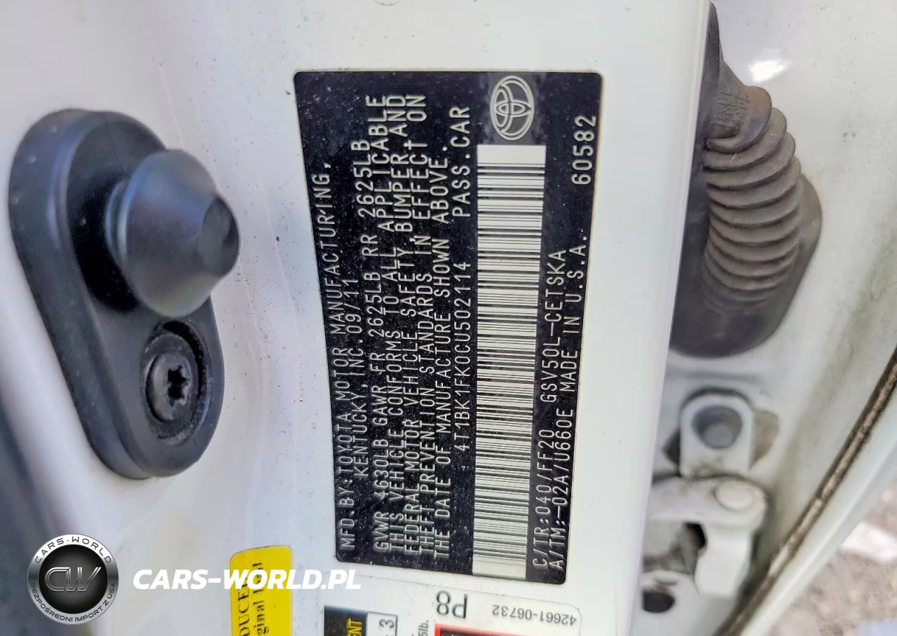 2012 Toyota Camry Se V6 VIN:4T1BK1FK0CU502114 - 12