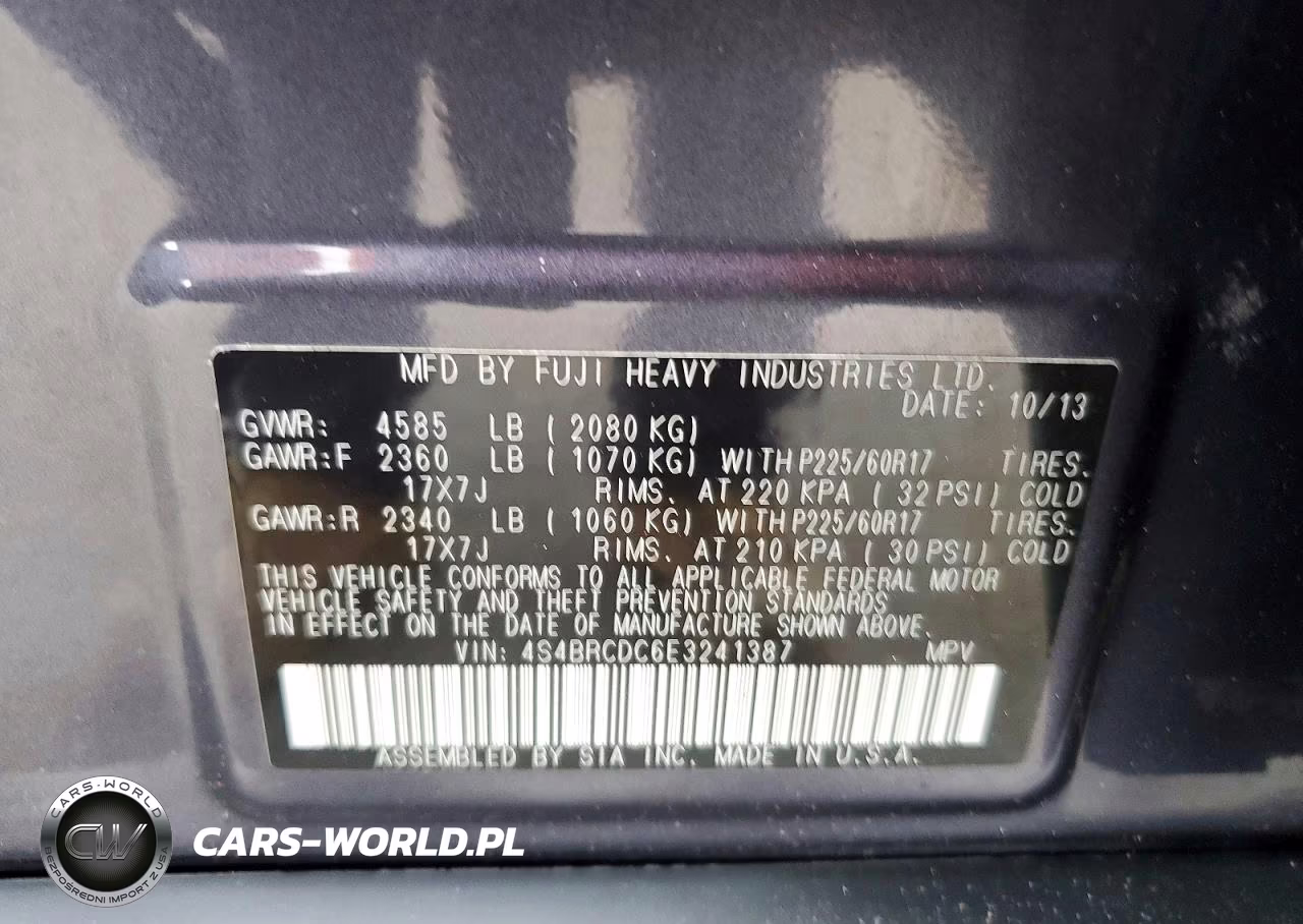 2014 Subaru Outback 2.5I Premium VIN:4S4BRCDC6E3241387 - 13