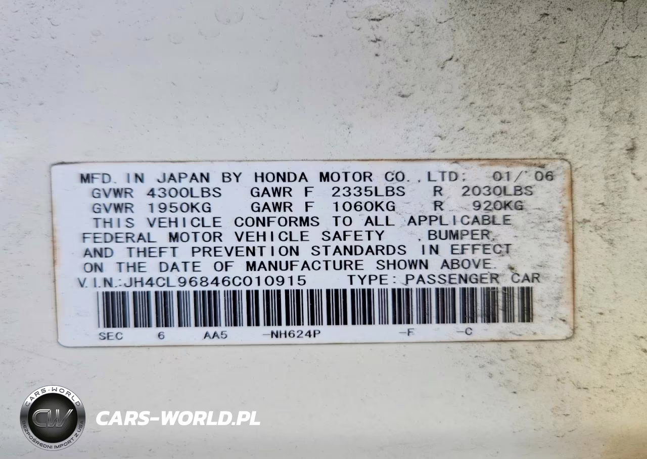 2006 Acura Tsx VIN:JH4CL96846C010915 - 13