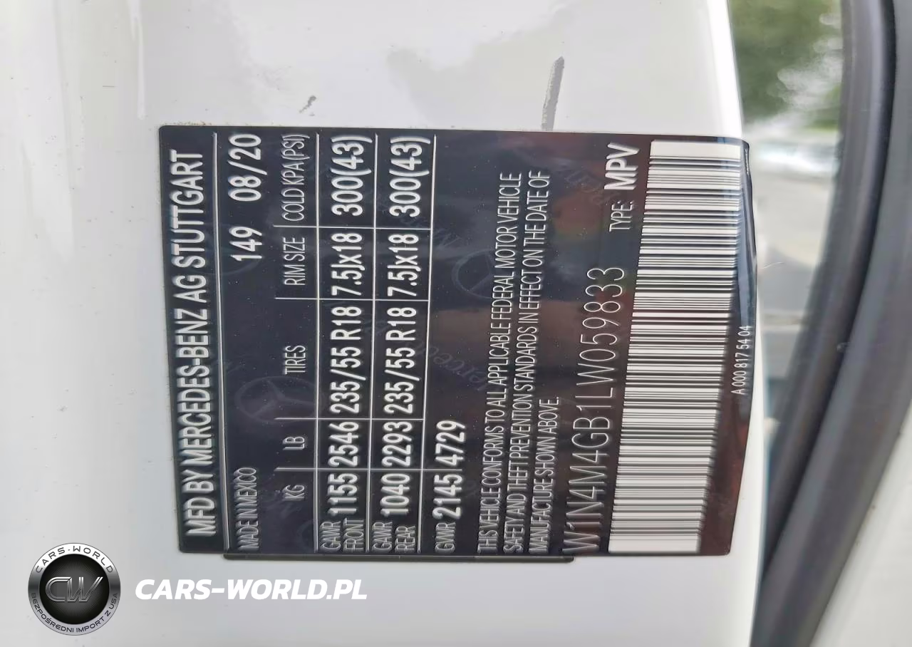 2020 Mercedes-Benz Glb 250 VIN:W1N4M4GB1LW059833 - 13